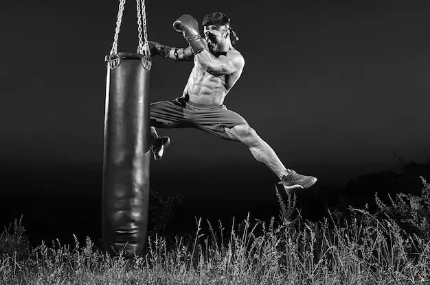 Working Out with a Punching Bag